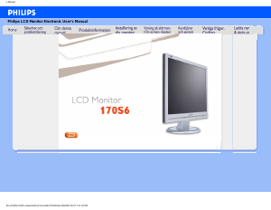 Bruksanvisning Philips 170S6FB LCD skärm