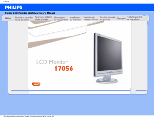 Mode d’emploi Philips 170S6FG Moniteur LCD