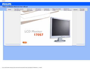 Manual de uso Philips 170S7FS Monitor de LCD