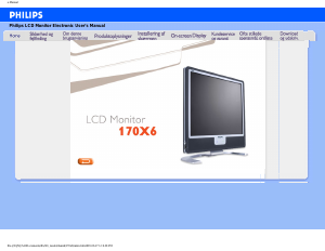 Brugsanvisning Philips 170X6FW LCD-skærm