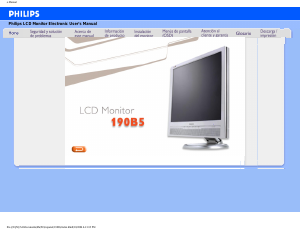 Manual de uso Philips 190B5CG Monitor de LCD