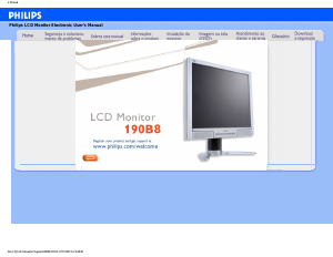 Manual Philips 190B8CS Monitor LCD
