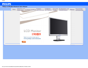 Bedienungsanleitung Philips 190B9CS LCD monitor