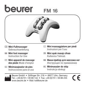 Manual de uso Beurer FM 16 Masajeador