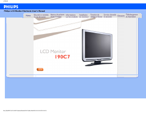 Mode d’emploi Philips 190C7FS Moniteur LCD