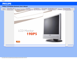 Bedienungsanleitung Philips 190P5EG LCD monitor