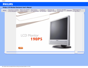 Mode d’emploi Philips 190P5ES Moniteur LCD