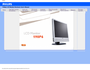 Manual de uso Philips 190P6EG Monitor de LCD