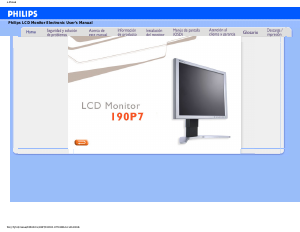Manual de uso Philips 190P7EG Monitor de LCD