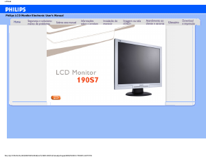 Manual Philips 190S7FG Monitor LCD