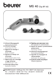 Instrukcja Beurer MG 40 Urządzenia do masażu