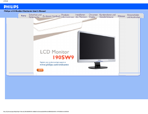 Bedienungsanleitung Philips 190SW9FS LCD monitor
