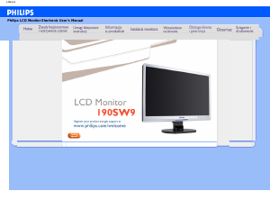 Instrukcja Philips 190SW9FS Monitor LCD