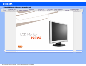 Bedienungsanleitung Philips 190V6FB LCD monitor
