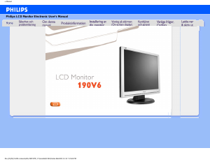 Bruksanvisning Philips 190V6FB LCD skärm