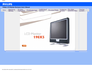 Brugsanvisning Philips 190X5FB LCD-skærm