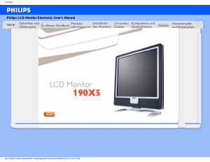 Bedienungsanleitung Philips 190X5FB LCD monitor