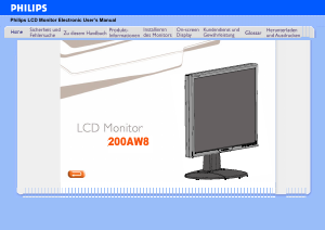 Bedienungsanleitung Philips 200AW8FS LCD monitor