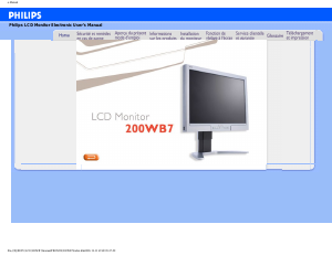 Mode d’emploi Philips 200WB7ES Moniteur LCD