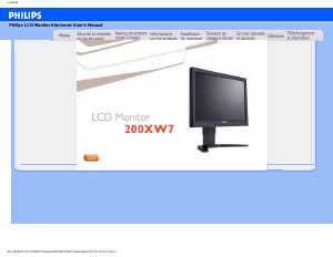 Mode d’emploi Philips 200XW7EB Moniteur LCD