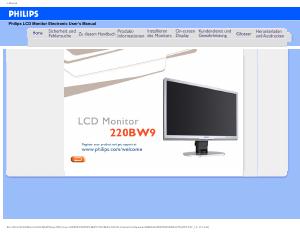 Bedienungsanleitung Philips 220BW9CS LCD monitor