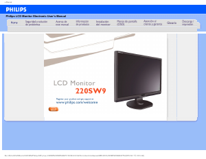 Manual de uso Philips 220SW9FS Monitor de LCD