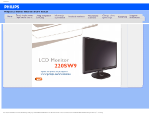 Instrukcja Philips 220SW9FS Monitor LCD