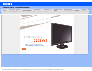 Manual Philips 220sw9fb Monitor LCD