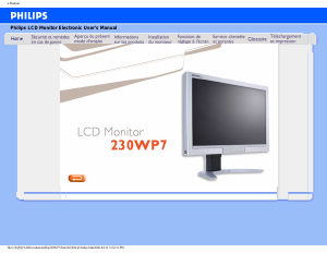 Mode d’emploi Philips 230WP7NS Moniteur LCD