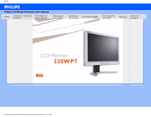 Manuale Philips 230WP7NS Monitor LCD