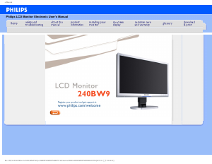 Manual Philips 240BW9CS LCD Monitor