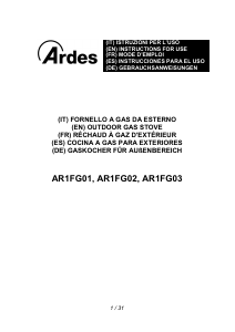 Handleiding Ardes AR1FG02 Kookplaat