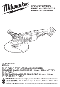 Mode d’emploi Milwaukee 2785-21HD Meuleuse angulaire