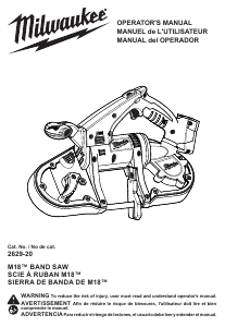 Mode d’emploi Milwaukee 2629-20 Scie à ruban