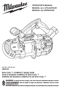 Manual de uso Milwaukee 2829-20 Sierra de cinta