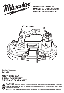 Manual de uso Milwaukee 2429-20 Sierra de cinta