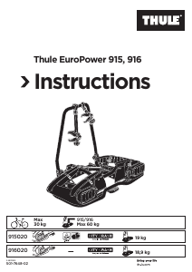 Руководство Thule EuroPower 915 Устройство для перевозки велосипедов