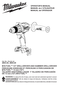 Manual de uso Milwaukee 2804-20 Atornillador taladrador
