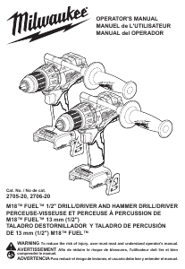 Mode d’emploi Milwaukee 2706-20 Perceuse visseuse