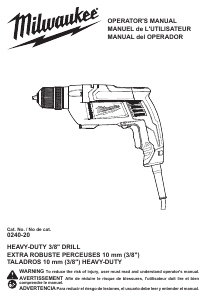 Manual Milwaukee 0240-20 Impact Drill