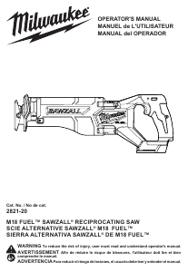 Manual Milwaukee 2821-20 Reciprocating Saw