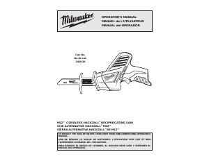 Handleiding Milwaukee 2420-20 Reciprozaag