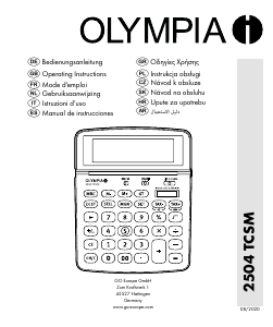 Mode d’emploi Olympia 2504 TCSM Calculatrice