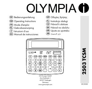 Bedienungsanleitung Olympia 2503 TCSM Rechner