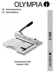 Manual Olympia G 3650 Paper Cutter