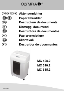 Manual Olympia MC 510.2 Paper Shredder