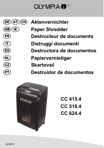 Manuale Olympia CC 518.4 Distruggidocumenti