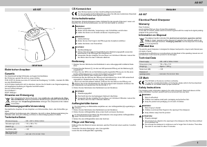 Manuale Olympia AS 607 Temperamatita