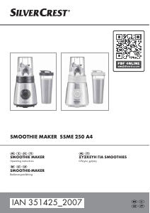 Manual SilverCrest SSME 250 A4 Smoothie Blender