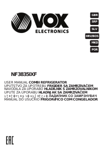 Handleiding Vox NF3835IXF Koel-vries combinatie